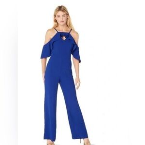 Trina Turk Royal Blue Ruffle Jumpsuit